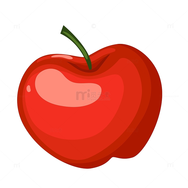 卡通红色的苹果设计
