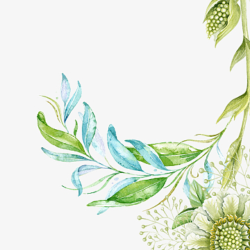 手绘清新水彩花卉元素