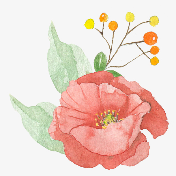 水彩彩绘花卉花朵装饰矢量素材