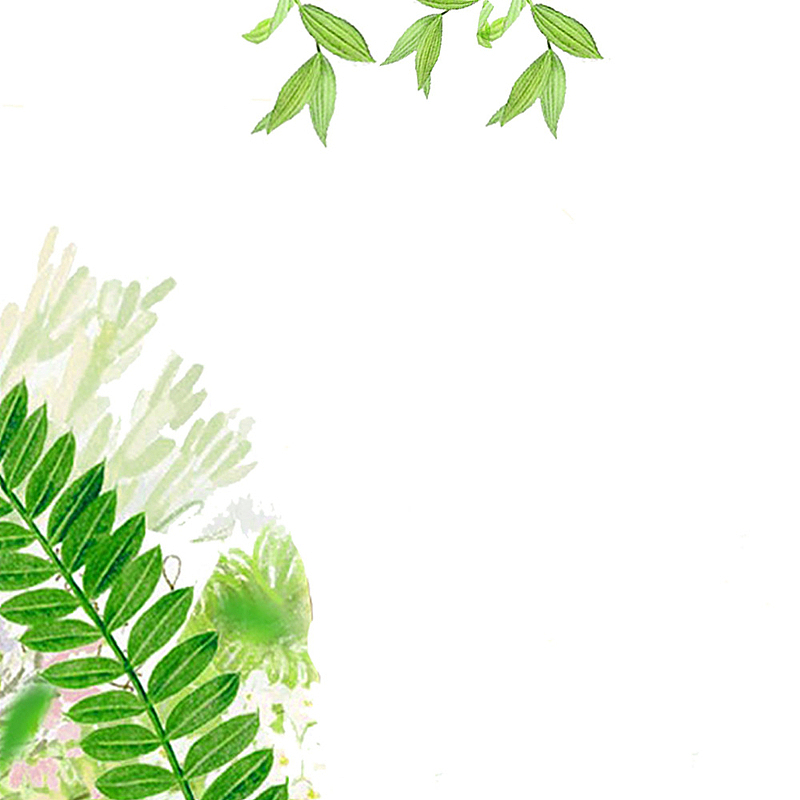 手绘水彩绿色花卉植物元素