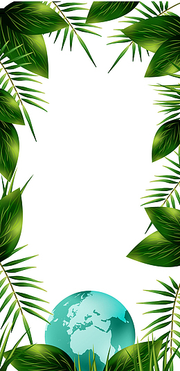 绿色树叶世界环境日矢量图