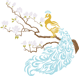 矢量孔雀玉兰花图片