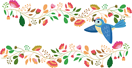 矢量线条花鸟元素