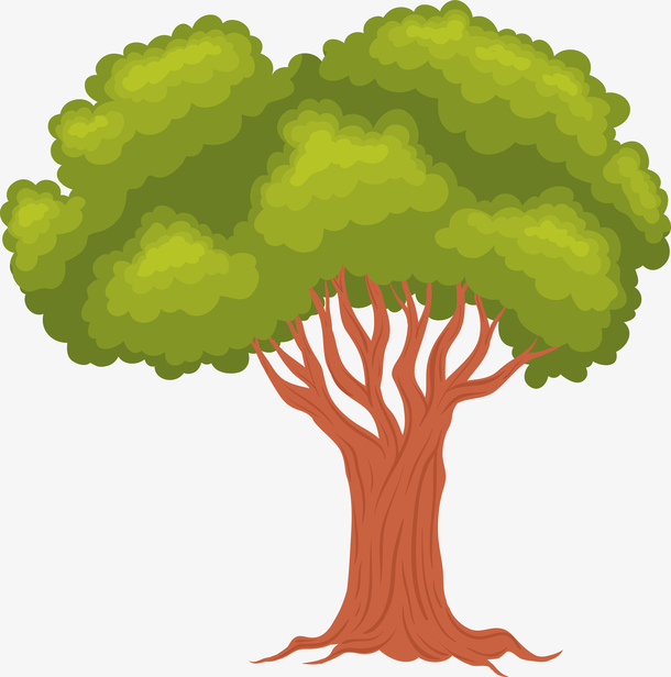 卡通扁平化树木插画