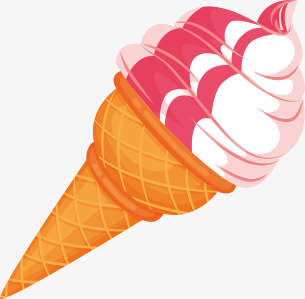 夏天美味蛋卷冰激凌矢量素材