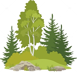 绿色创意水彩环保手绘园林植物景