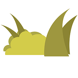 嫩绿色草丛剪纸插画