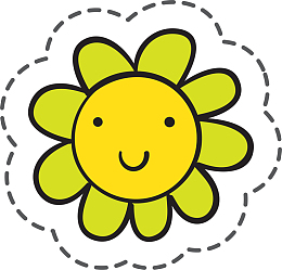 绿色花朵开花植物自然卡通贴纸