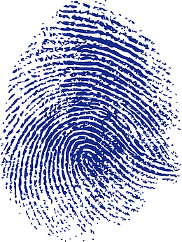 深蓝色手指指纹花纹