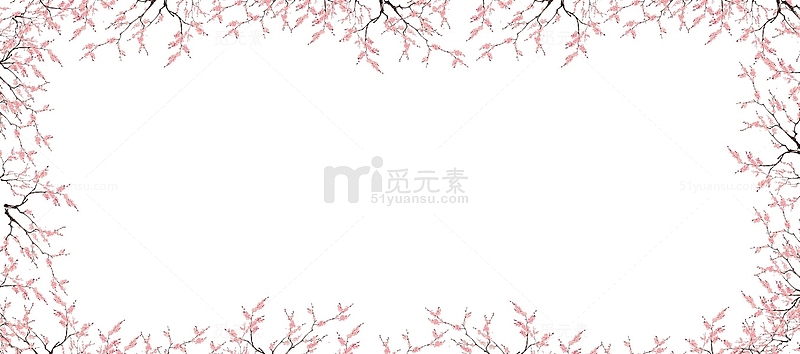 二十四节气之春分桃花边框设计