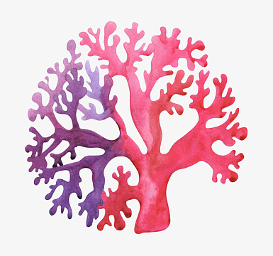 水彩海生植物珊瑚