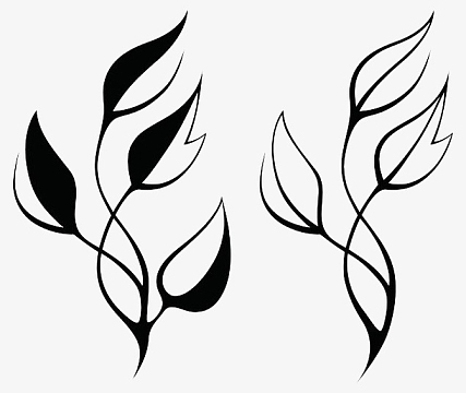 黑色简约线条叶子