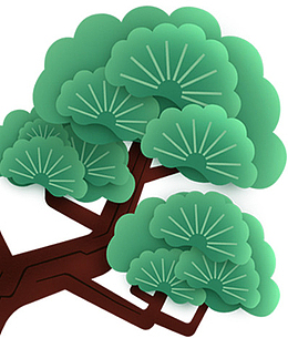 卡通松树枝叶简图