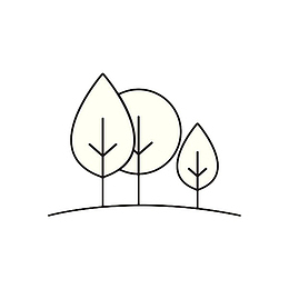 手绘黑色简笔画树叶
