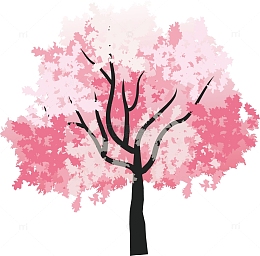 矢量图美丽的桃花树