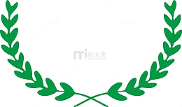 绿色矢量麦穗谷物图