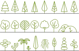 手绘简笔画树木合集