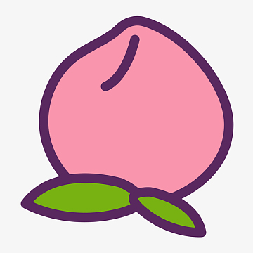 粉色手绘水蜜桃元素