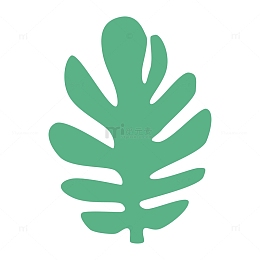 绿色扁平化植物叶子