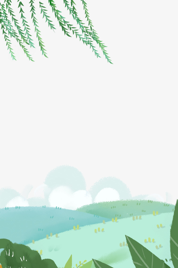 春季大自然绿色景色边框