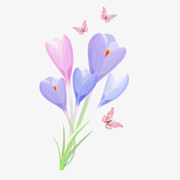 紫色卡通花朵矢量图