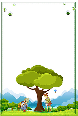 二十四节气春分绿色大自然边框