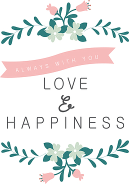 矢量字母植物海报