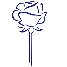 手绘玫瑰花标识设计素材