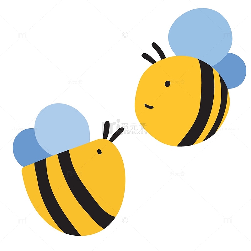 黄色可爱蜜蜂卡通园艺素材合集