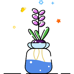 彩色扁平化风信子植物元素