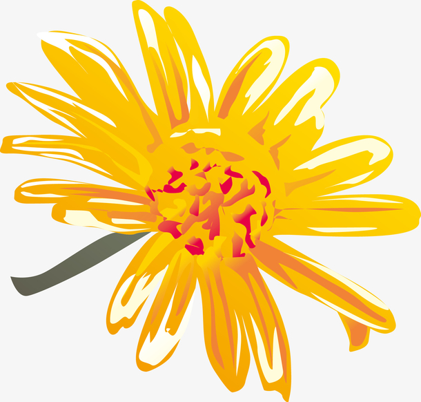卡通矢量金色花朵图