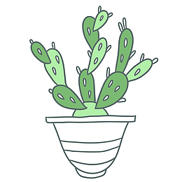 手绘仙人掌矢量图植物