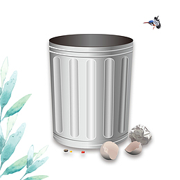 环保勿扔垃圾灰色垃圾桶