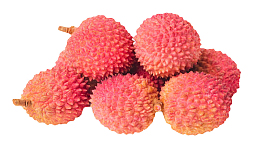 红色一堆肥大的荔枝实物