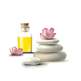 美容石头花卉装饰