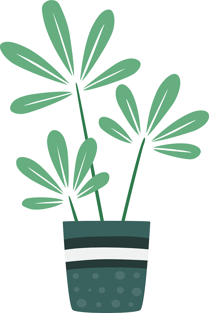 卡通植物盆栽免抠png装饰