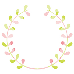 唯美水彩手绘植物叶子花朵边框