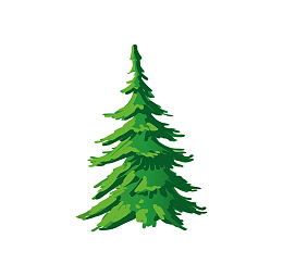 卡通松树手绘简图