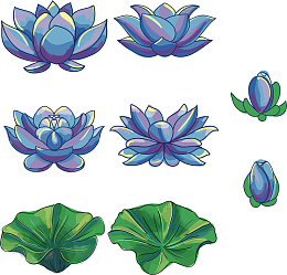 紫色莲花矢量图