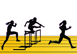 手绘跨栏运动跑道