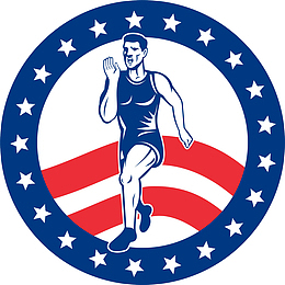 跑步的男运动员