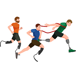 假肢男士田径比赛插画