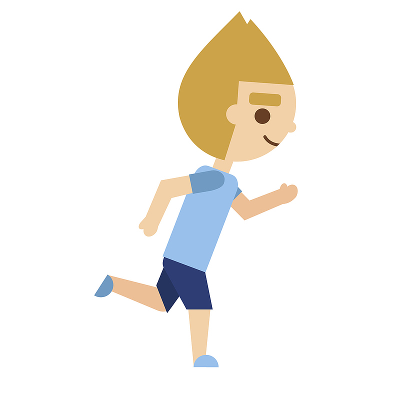卡通扁平化跑步的人物设计