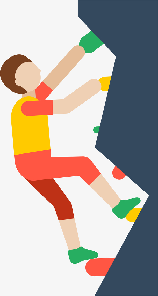 卡通攀岩人物形象