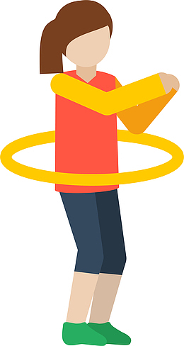 卡通转呼啦圈减肥人物形象