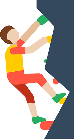 卡通攀岩人物形象