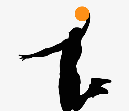 打篮球动作剪影效果