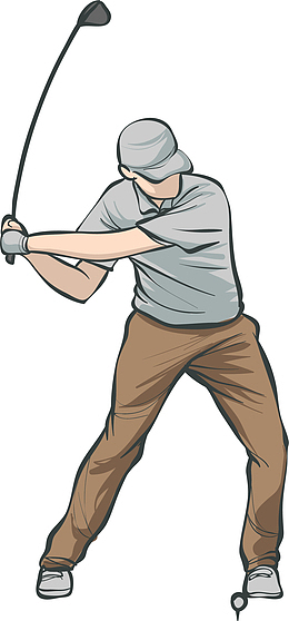 卡通高尔夫培训免抠png人物插画