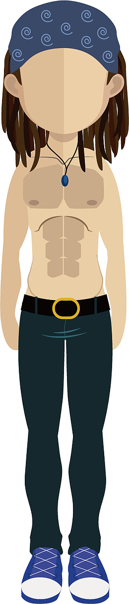 矢量图戴着头巾的高大帅气男士