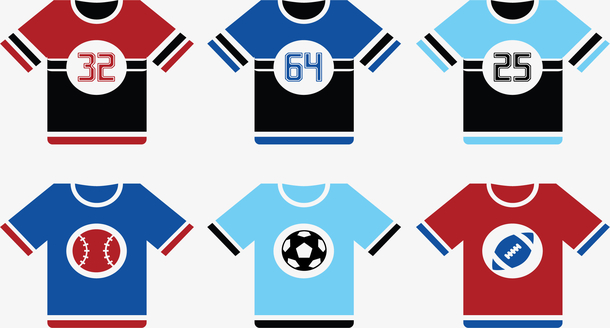 彩色球类运动队服